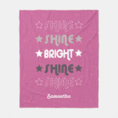 Roze Shine. Shine. Helderheid. Shine. Shine. Fleece Deken (Voorkant)