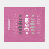Roze Shine. Shine. Helderheid. Shine. Shine. Fleece Deken (Voorkant (Horizontaal))
