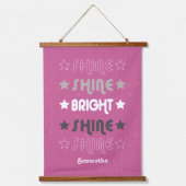 Roze Shine. Shine. Helderheid. Shine. Shine. Hangend Wandkleed (Voorkant)