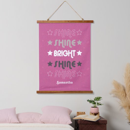 Roze Shine. Shine. Helderheid. Shine. Shine. Hangend Wandkleed (Slaapkamer)