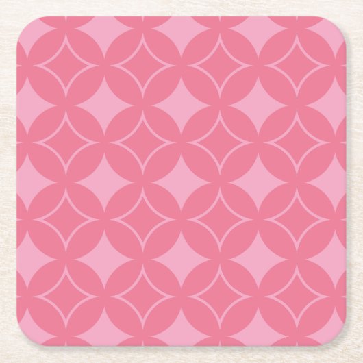 Roze shippo-patroon kartonnen onderzetters (Voorkant)