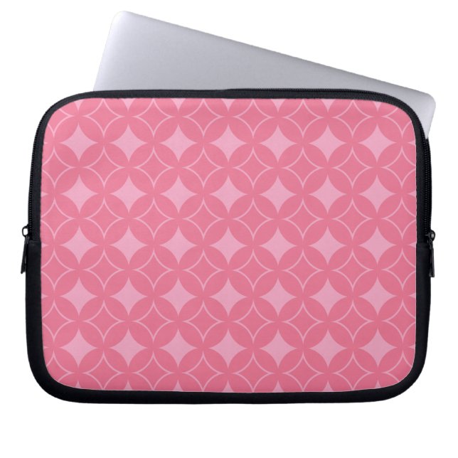 Roze shippo-patroon laptop sleeve (Voorkant)