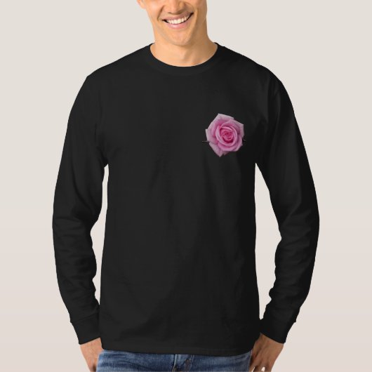 Roze Shirten Novelty Bouteniere Roos T-shirt (Voorkant)