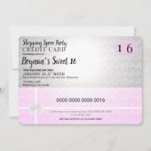 Roze Shopping Spree Credit Kaart Sweet 16 Party (Voorkant)