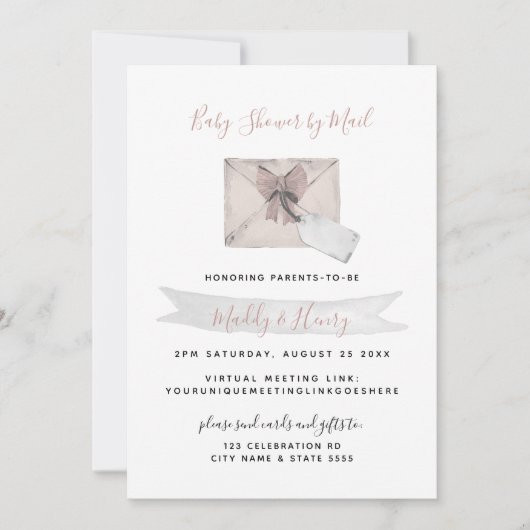 Roze Shower per Mail Virtual Long Distance Kaart (Voorkant)