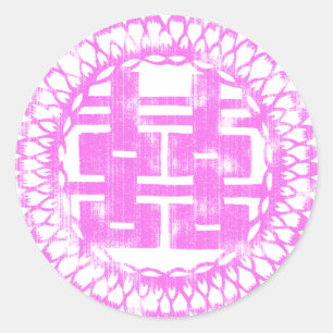Roze Shuan Xi Ronde Sticker