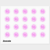 Roze Shuan Xi Ronde Sticker (Vel)