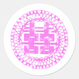 Roze Shuan Xi Ronde Sticker