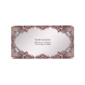 Roze sier adreslabel etiket (Voorkant)