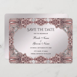 Roze sier Bewaar de datum Save The Date