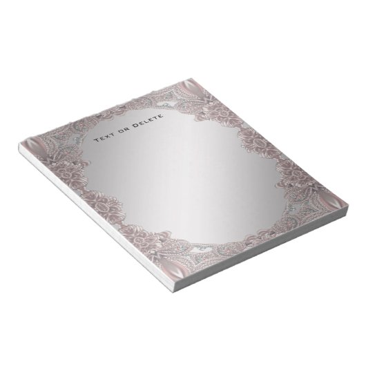 Roze sier Notitieblok (Schuin)