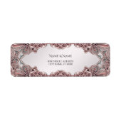 Roze sier retour adreslabel etiket (Voorkant)