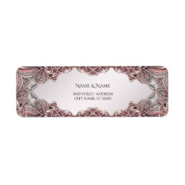 Roze sier retour adreslabel etiket