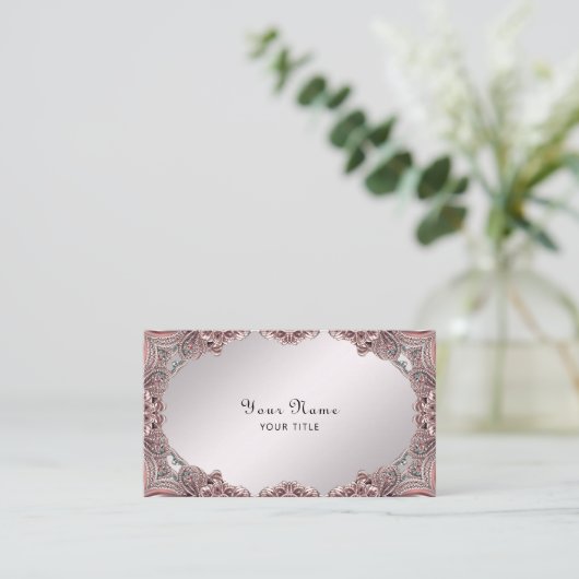 Roze sier Visitekaartje (Staand voorkant)