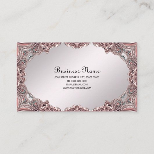 Roze sier Visitekaartje (Achterkant)