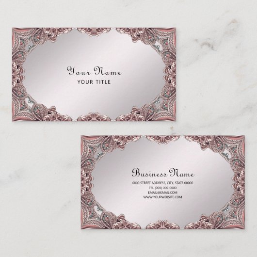 Roze sier Visitekaartje (Voorkant / Achterkant)