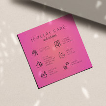 Roze Sieraden Care Instructies Business Bedankt