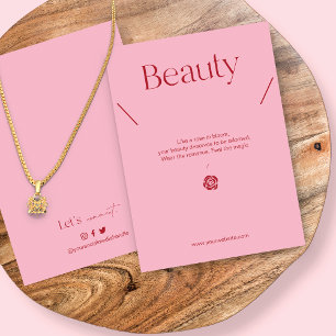 Roze Sieraden Ketting Displaykaart Visitekaartje
