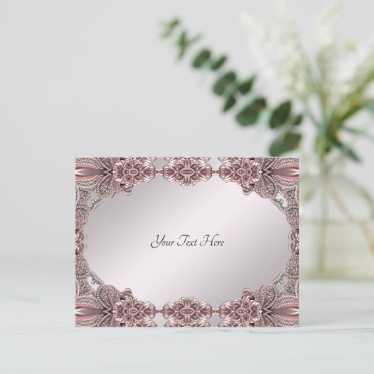 Roze Sieransichtkaart Briefkaart (Staand voorkant)