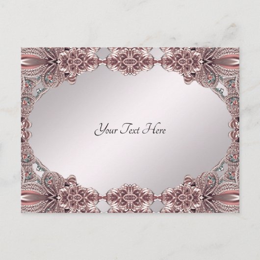 Roze Sieransichtkaart Briefkaart (Voorkant)