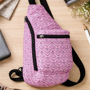 Roze Sierdamast Patroon Accessoiretasje Sling Bag