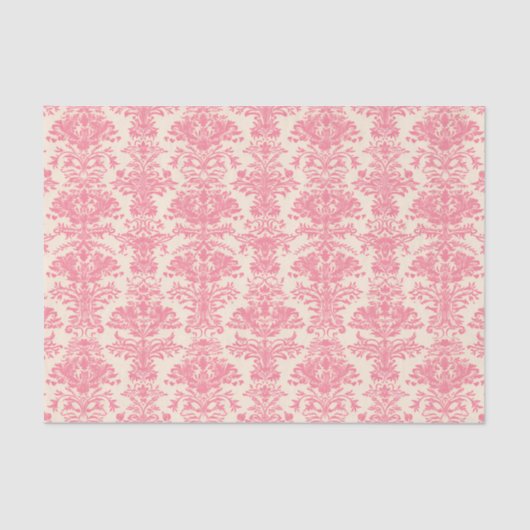 Roze sierdamast patroon tissuepapier (Voorkant)