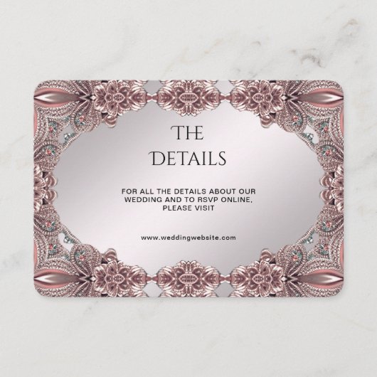 Roze sierdetailbehuizing Kaart (Voorkant)