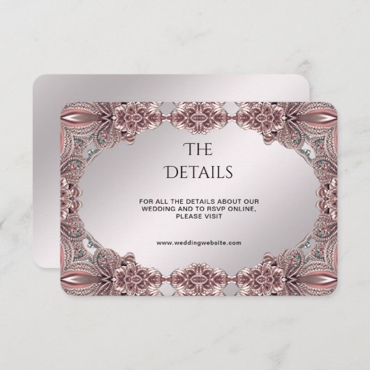 Roze sierdetailbehuizing Kaart (Voorkant / Achterkant)