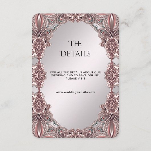 Roze sierdetailbehuizing Kaart (Voorkant)