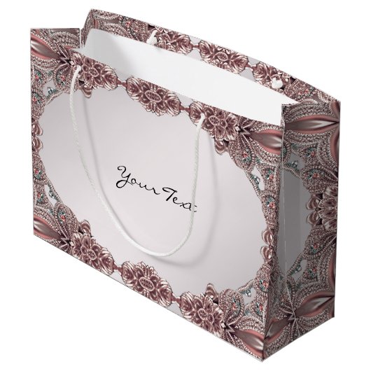 Roze Siergeschenkzak Groot Cadeauzakje (Achterkant Gekanteld)