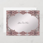 Roze Sierkaart Briefkaart (Voorkant / Achterkant)