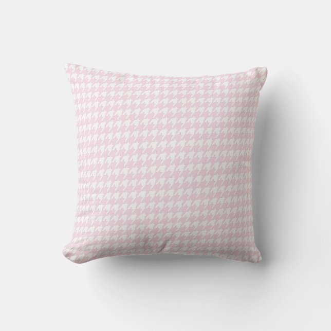 Roze Sierkussen van het Houndstooth Pattern (Voorkant)