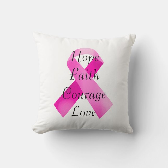 Roze Sierkussen van Ribbon Faith (Voorkant)