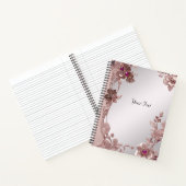Roze Sierlijk Bloem Notitieboek (Binnen)