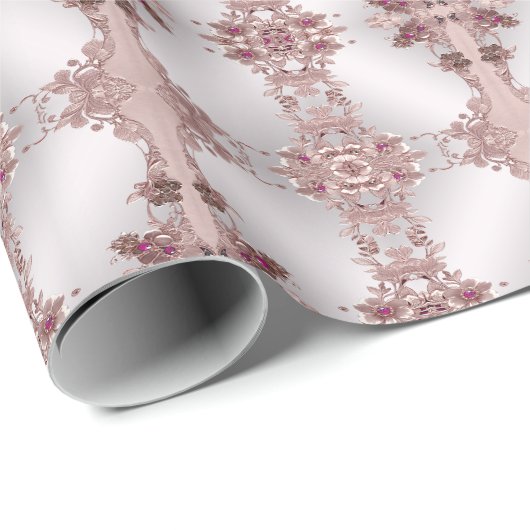 Roze Sierlijk Bloemverpakkings Papier (Rol Hoek)