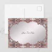 Roze Sierlijke Ansichtkaart Briefkaart (Voorkant / Achterkant)