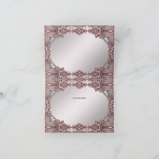 Roze sierlijke bedankkaart (Binnen)