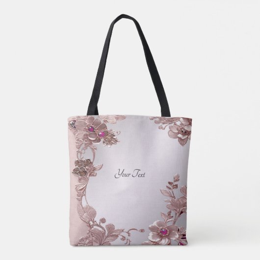 Roze Sierlijke Bloem Tassen (Achterkant)