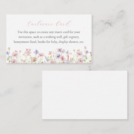 Roze sierlijke bloemen behuizing Kaart (Voorkant / Achterkant)