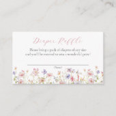 Roze sierlijke bloemen luier Raffle behuizing Kaar Informatiekaartje (Voorkant)