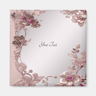 Roze Sierlijke Bloemenmagneet Magneet