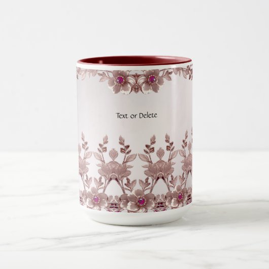 Roze Sierlijke Bloemenmok Mok (Midden)