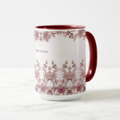 Roze Sierlijke Bloemenmok Mok (Voorkant rechts)