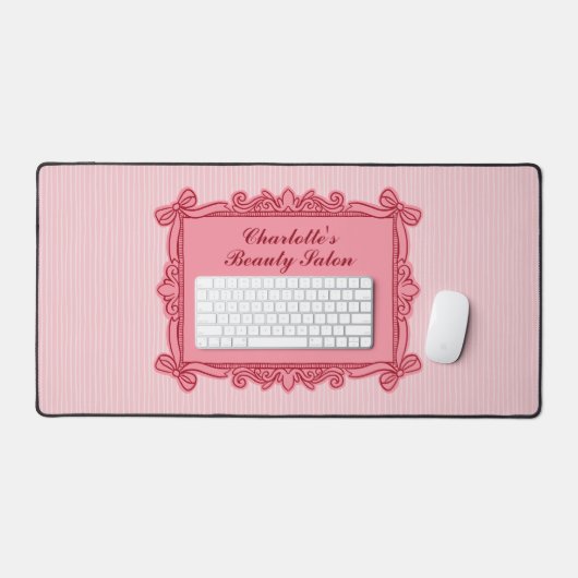 Roze Sierlijke Boog Frame Salon Bureaumat (Keyboard & Muis)