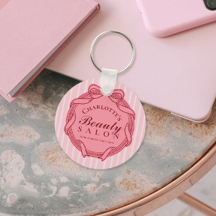 Roze Sierlijke Boog Frame Schoonheidssalon Sleutel Sleutelhanger