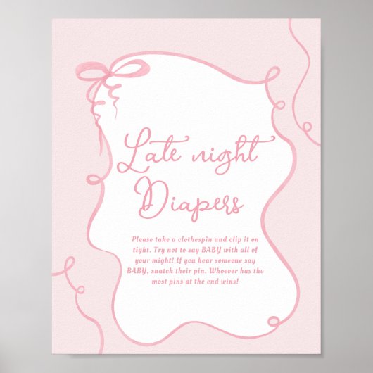 Roze sierlijke boog golvende hand getrokken Dont z Poster (Voorkant)