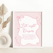 Roze sierlijke boog golvende hand getrokken Dont z Poster