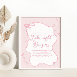 Roze sierlijke boog golvende hand getrokken Dont z Poster