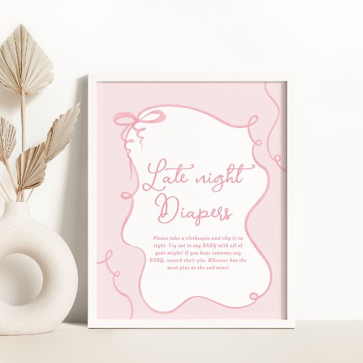 Roze sierlijke boog golvende hand getrokken Dont z Poster