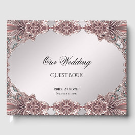 Roze sierlijke gastenboek